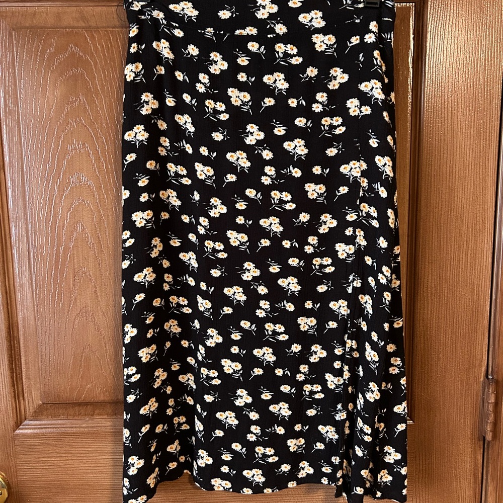 Floral Black Skirt